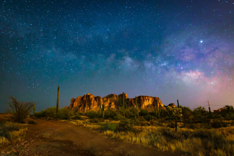 Night view Superstition Mountains